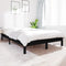 vidaXL - Bedframe - massief - grenenhout - zwart - 135x190 - cm