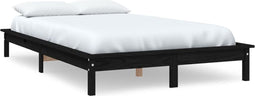 vidaXL - Bedframe - massief - grenenhout - zwart - 180x200 - cm