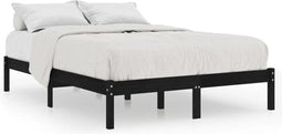 vidaXL - Bedframe - massief - grenenhout - zwart - 200x200 - cm