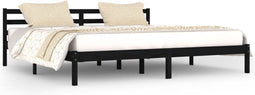 vidaXL - Bedframe - massief - grenenhout - zwart - 200x200 - cm