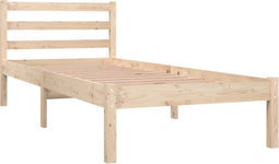 vidaXL - Bedframe - massief - grenenhout - zwart - 75x190 - cm
