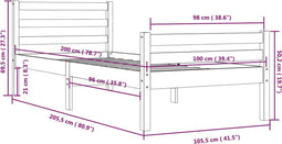 vidaXL - Bedframe - massief - hout - 100x200 - cm