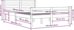 vidaXL - Bedframe - massief - hout - 120x190 - cm