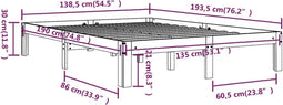 vidaXL - Bedframe - massief - hout - 135x190 - cm - Double