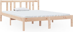 vidaXL - Bedframe - massief - hout - 135x190 - cm - Double
