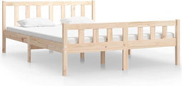 vidaXL - Bedframe - massief - hout - 135x190 - cm