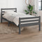 vidaXL - Bedframe - massief - hout - grijs - 100x200 - cm