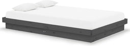 vidaXL - Bedframe - massief - hout - grijs - 120x190 - cm