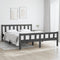 vidaXL - Bedframe - massief - hout - grijs - 120x200 - cm