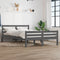 vidaXL - Bedframe - massief - hout - grijs - 135x190 - cm