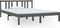 vidaXL - Bedframe - massief - hout - grijs - 140x190 - cm
