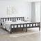 vidaXL - Bedframe - massief - hout - grijs - 180x200 - cm