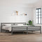 vidaXL - Bedframe - massief - hout - grijs - 200x200 - cm