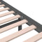 vidaXL - Bedframe - massief - hout - grijs - 200x200 - cm