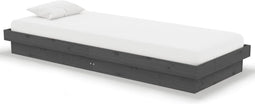vidaXL - Bedframe - massief - hout - grijs - 75x190 - cm