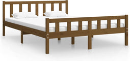 vidaXL - Bedframe - massief - hout - honingbruin - 120x200 - cm