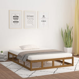 vidaXL - Bedframe - massief - hout - honingbruin - 150x200 - cm
