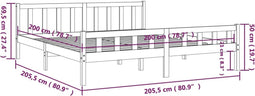 vidaXL - Bedframe - massief - hout - honingbruin - 200x200 - cm