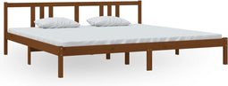 vidaXL - Bedframe - massief - hout - honingbruin - 200x200 - cm