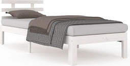 vidaXL - Bedframe - massief - hout - wit - 100x200 - cm