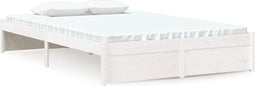 vidaXL - Bedframe - massief - hout - wit - 120x190 - cm