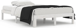 vidaXL - Bedframe - massief - hout - wit - 120x190 - cm