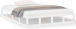 vidaXL - Bedframe - massief - hout - wit - 120x190 - cm