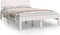 vidaXL - Bedframe - massief - hout - wit - 120x190 - cm