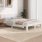 vidaXL - Bedframe - massief - hout - wit - 120x190 - cm