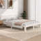 vidaXL - Bedframe - massief - hout - wit - 135x190 - cm