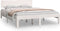 vidaXL - Bedframe - massief - hout - wit - 135x190 - cm