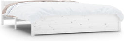 vidaXL - Bedframe - massief - hout - wit - 140x190 - cm