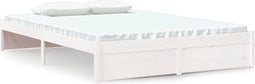 vidaXL - Bedframe - massief - hout - wit - 140x200 - cm