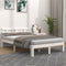 vidaXL - Bedframe - massief - hout - wit - 140x200 - cm