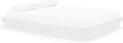 vidaXL - Bedframe - massief - hout - wit - 150x200 - cm