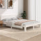 vidaXL - Bedframe - massief - hout - wit - 150x200 - cm