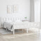 vidaXL - Bedframe - massief - hout - wit - 150x200 - cm
