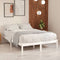 vidaXL - Bedframe - massief - hout - wit - 150x200 - cm