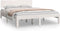vidaXL - Bedframe - massief - hout - wit - 150x200 - cm