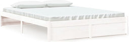 vidaXL - Bedframe - massief - hout - wit - 160x200 - cm