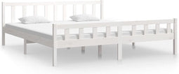 vidaXL - Bedframe - massief - hout - wit - 160x200 - cm