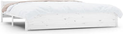 vidaXL - Bedframe - massief - hout - wit - 180x200 - cm - 6FT - Super - King