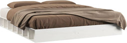 vidaXL - Bedframe - massief - hout - wit - 180x200 - cm