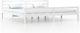 vidaXL - Bedframe - massief - hout - wit - 180x200 - cm