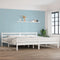 vidaXL - Bedframe - massief - hout - wit - 180x200 - cm