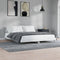 vidaXL - Bedframe - massief - hout - wit - 200x200 - cm