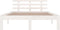 vidaXL - Bedframe - massief - hout - wit - 200x200 - cm