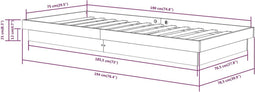 vidaXL - Bedframe - massief - hout - wit - 75x190 - cm