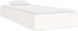 vidaXL - Bedframe - massief - hout - wit - 75x190 - cm