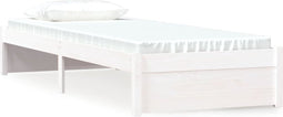 vidaXL - Bedframe - massief - hout - wit - 75x190 - cm